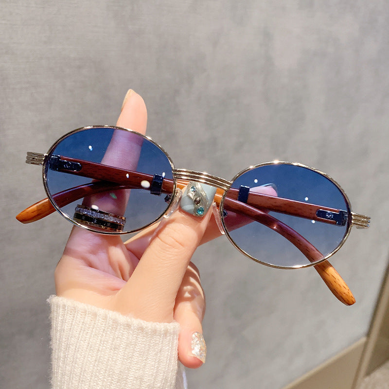 Women's Vintage-Style Sunglasses with Wooden Inner Frame Stornfield