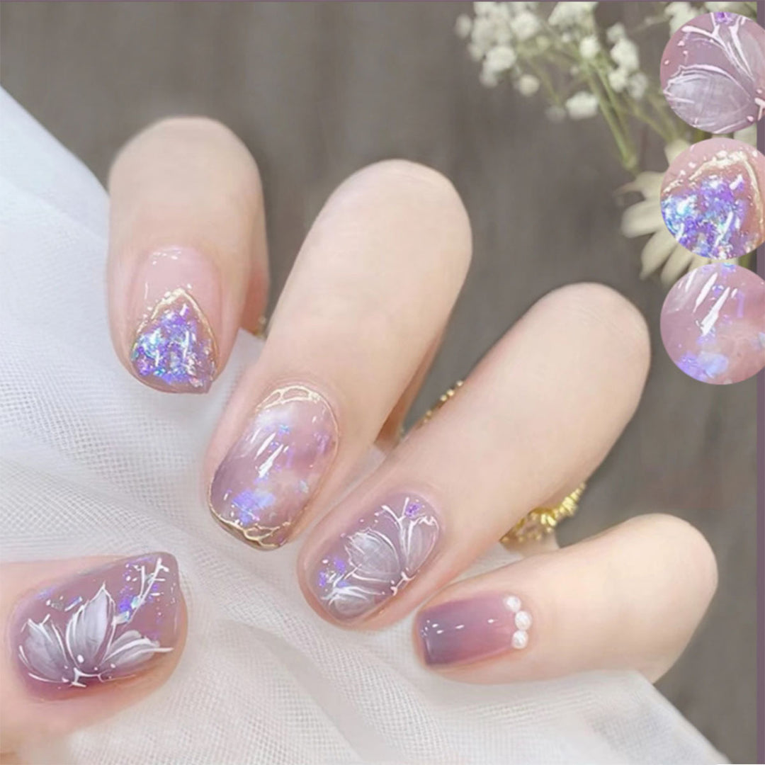 Artistic Floral Nail Enhancement