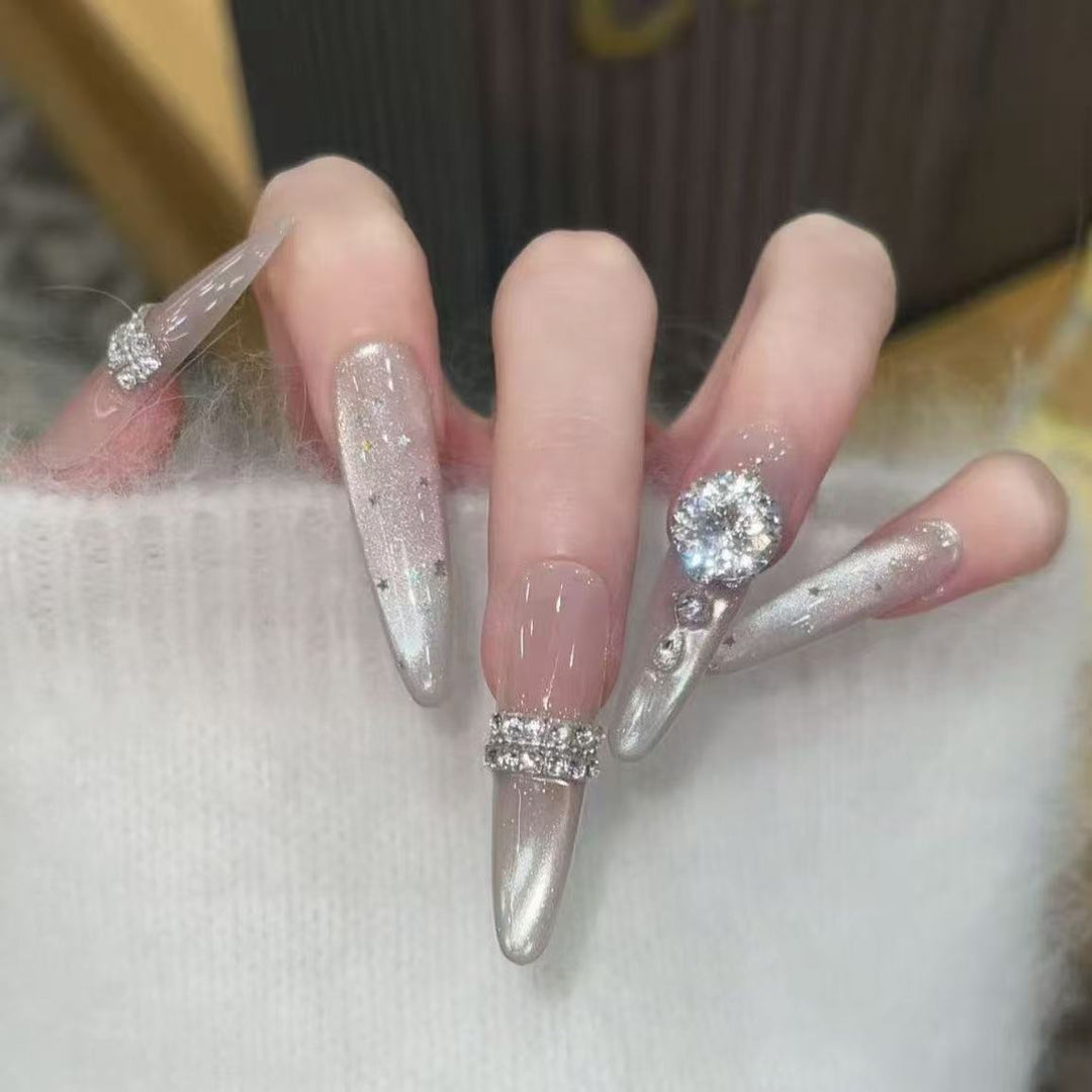 Decorative 3D Crystal-Embellished Nail Art Extensions Stornfield