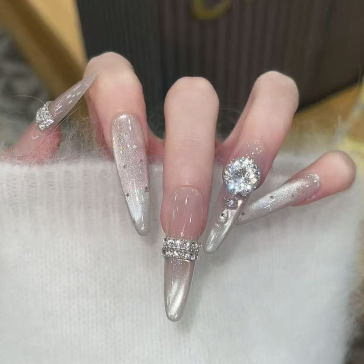 Decorative 3D Crystal-Embellished Nail Art Extensions Stornfield