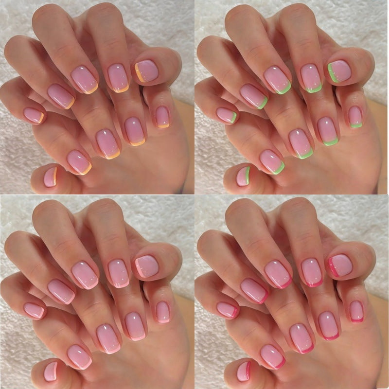 Chic French Tip Acrylic Press-On Nails Stornfield