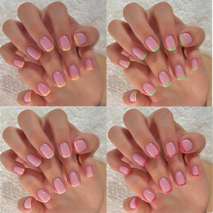 Chic French Tip Acrylic Press-On Nails Stornfield