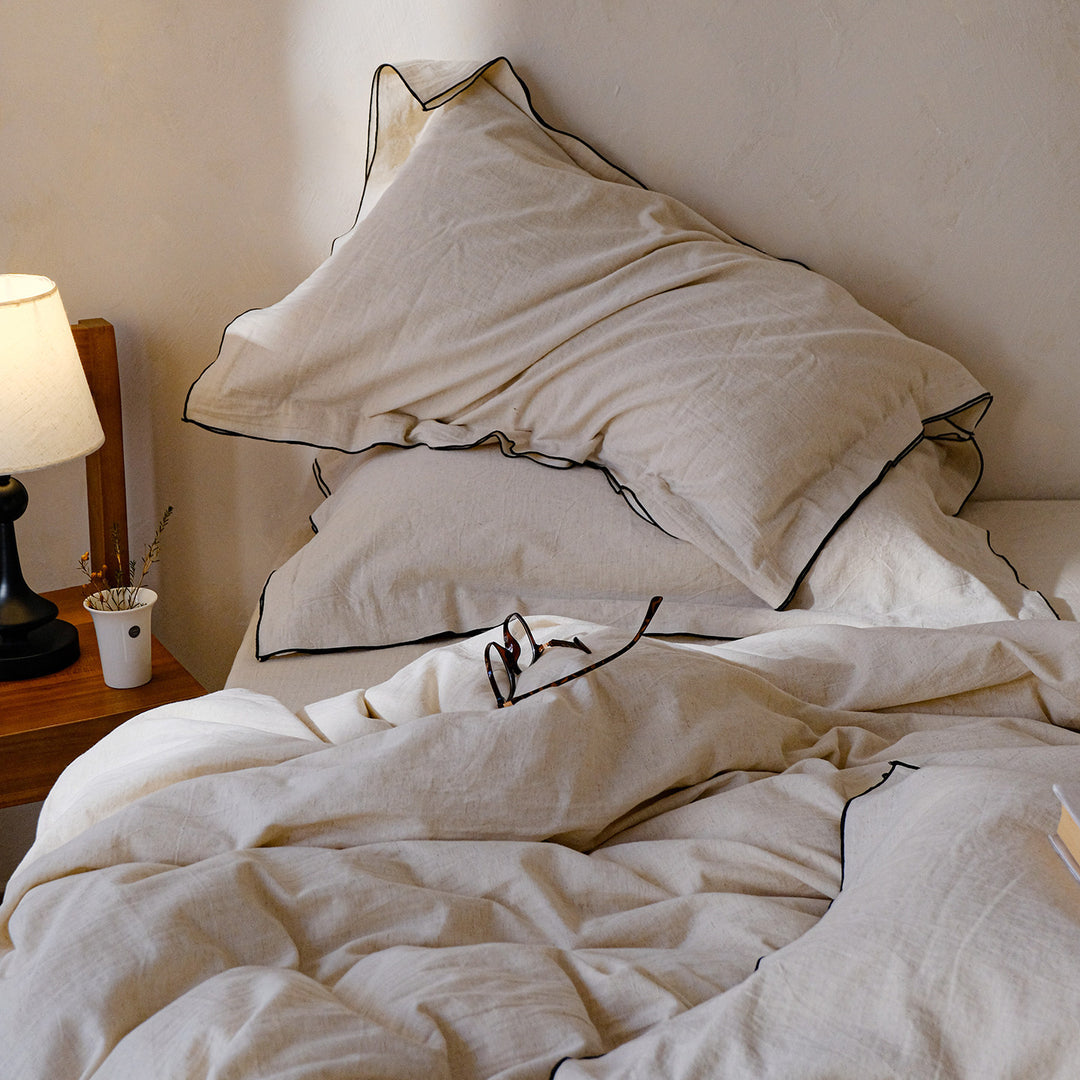 Decorative Premium Linen Ruffle Bedding Set Stornfield