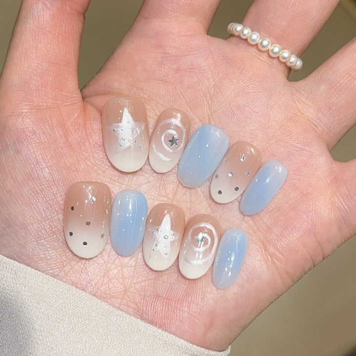 Artificial Nail Tips in Sparkling Star Design Stornfield