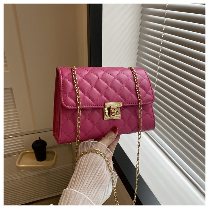 Quilted Chain-Detail Evening Handbag