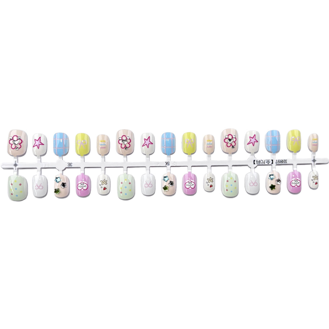 Playful Decorative Press-On Nail Set