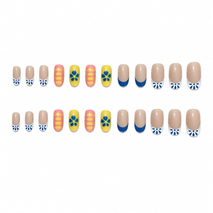Artificial nails with colorful floral accents Stornfield