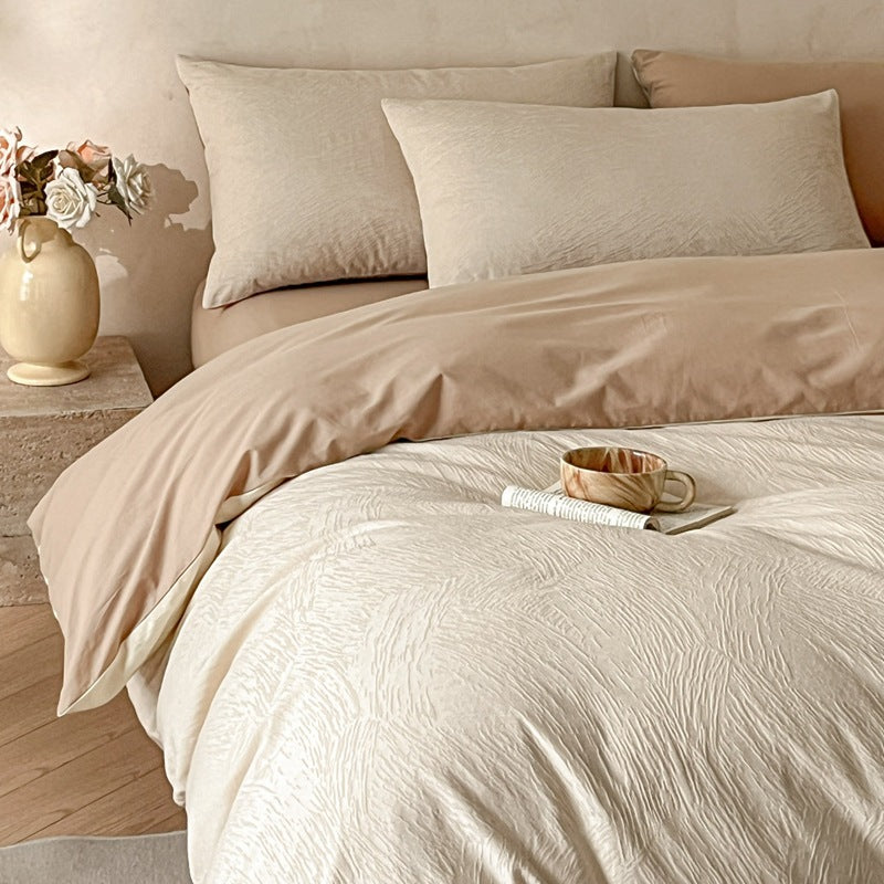 Textured Microfiber Bedding Set