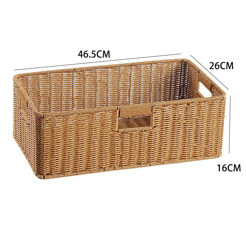 Handwoven Storage Basket with Cutout Handles Stornfield