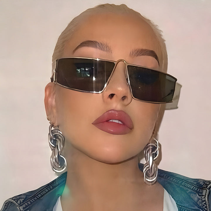 Ladies trendy sunglasses in a futuristic design with square lenses Stornfield