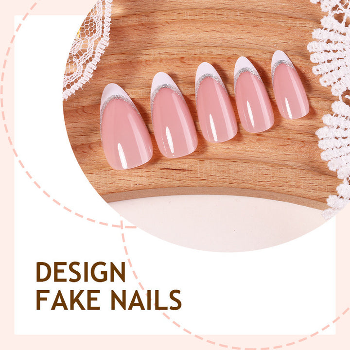 Artificial nail set with elegant glitter accents Stornfield