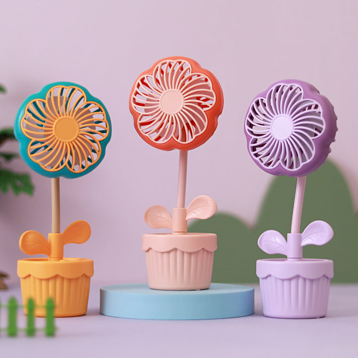 Ladies Decorative Mini Fan with Flower Design Stornfield