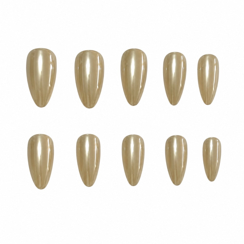 Metallic Almond-Shaped Press-On Nails Stornfield