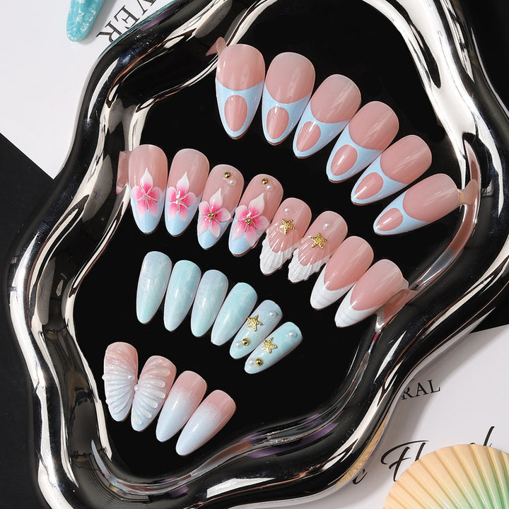Artistic Sea-Inspired Press-On Nail Set Stornfield