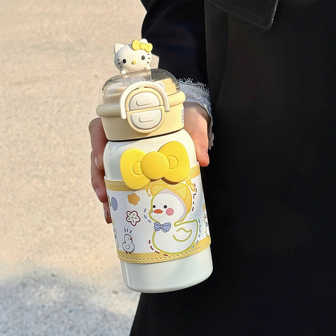 Women's creative water bottle with interactive lid and cute Stornfield design