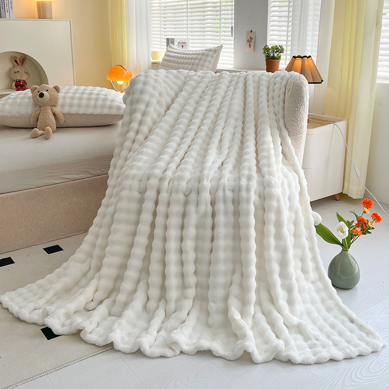 Women Plush Bedspread with Textured Design Stornfield