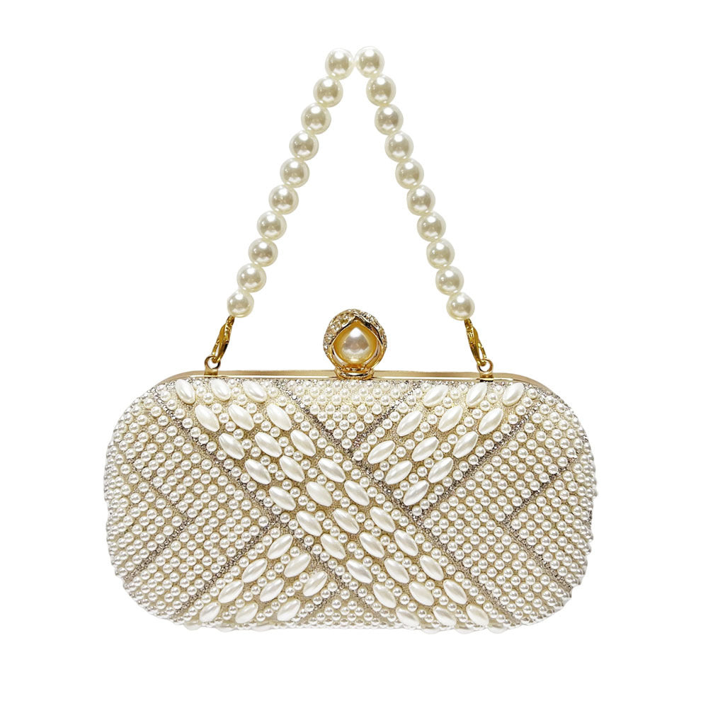 Pearl-Embellished Evening Handbag
