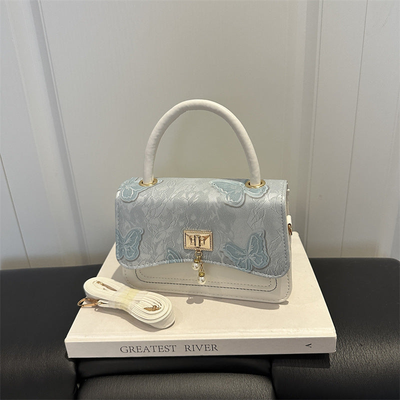 Elegant Floral Print Handheld Purse