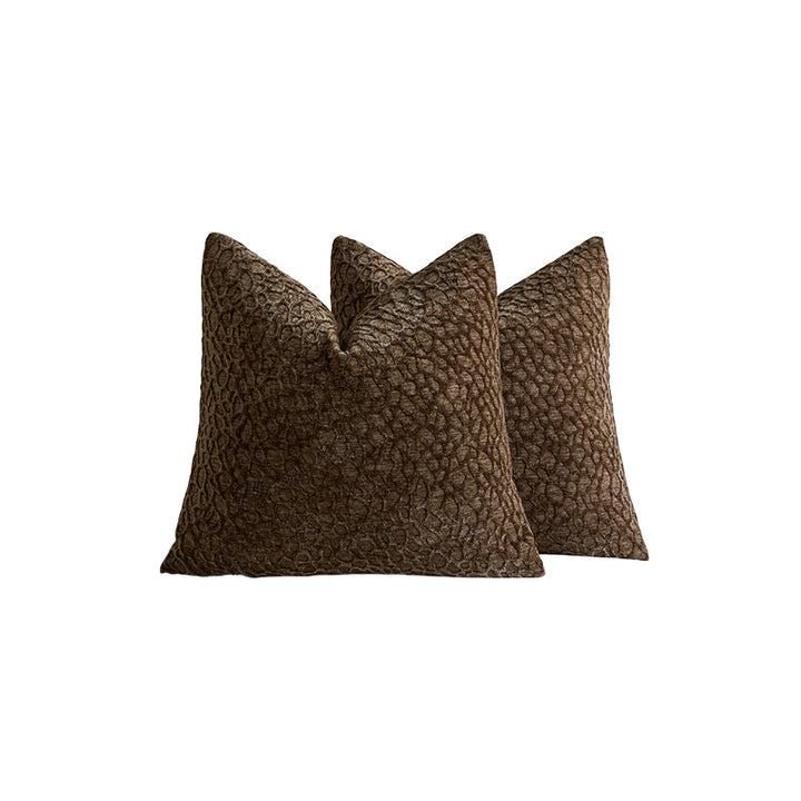 Luxury Textured Chenille Throw Pillow Covers Pair