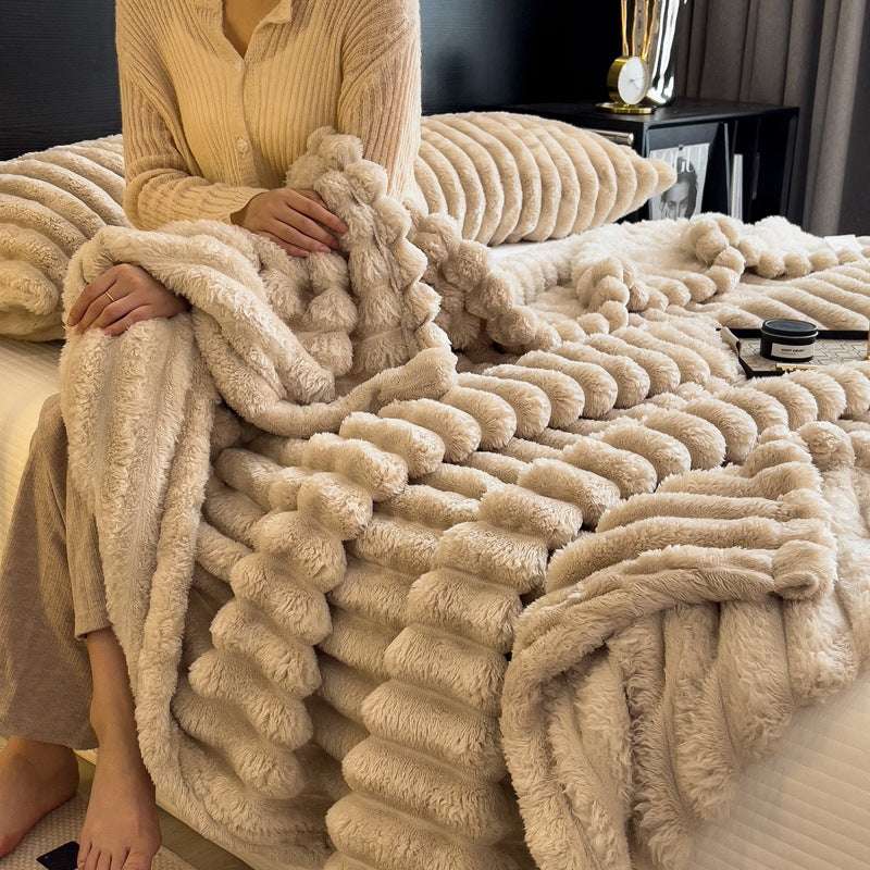 Plush Textured Throw Blanket