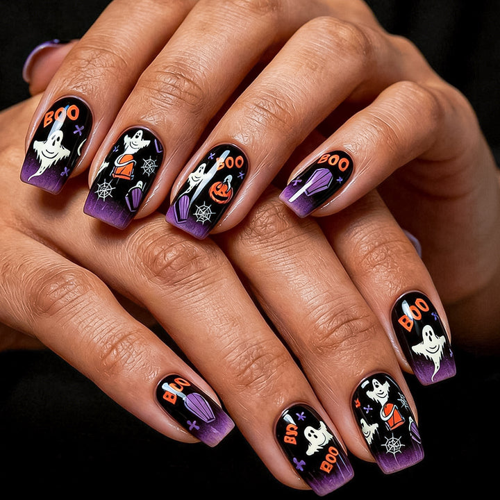 Fun Halloween-Themed Press-On Nail Art Set Stornfield