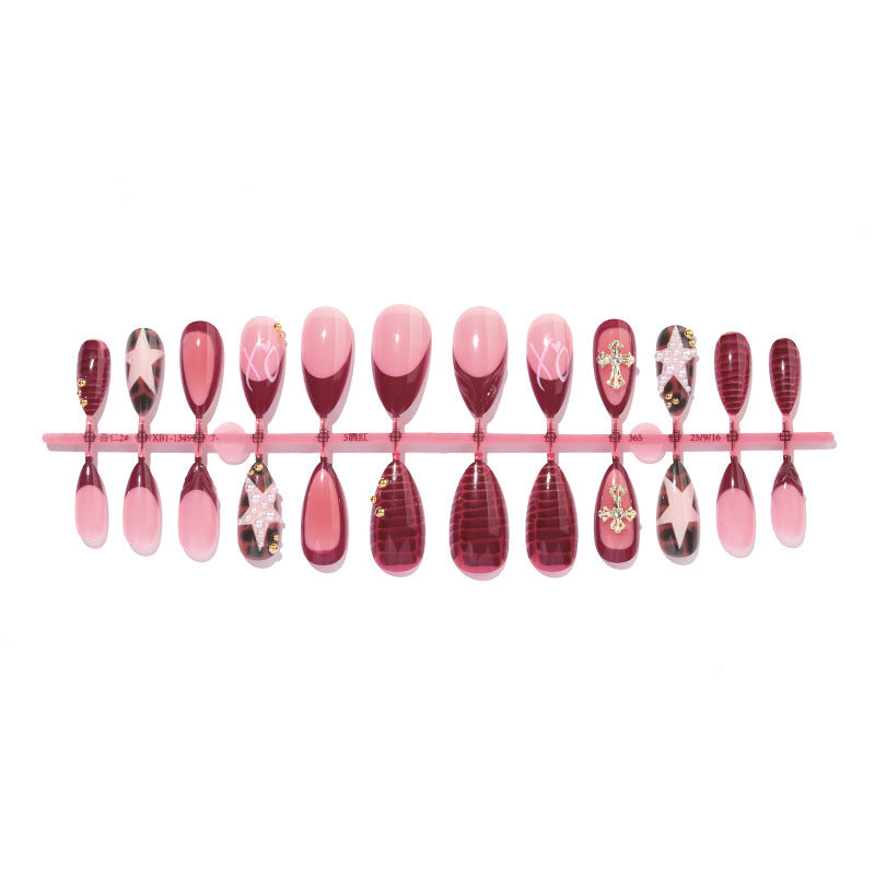 Artificial nail set with elegant decorations and various designs Stornfield