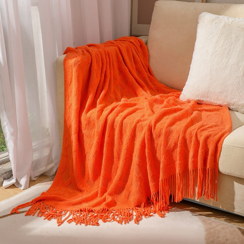 Cozy Textured Knit Throw Blanket