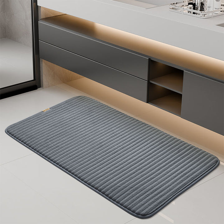 Absorbent Ribbed Bath Mat