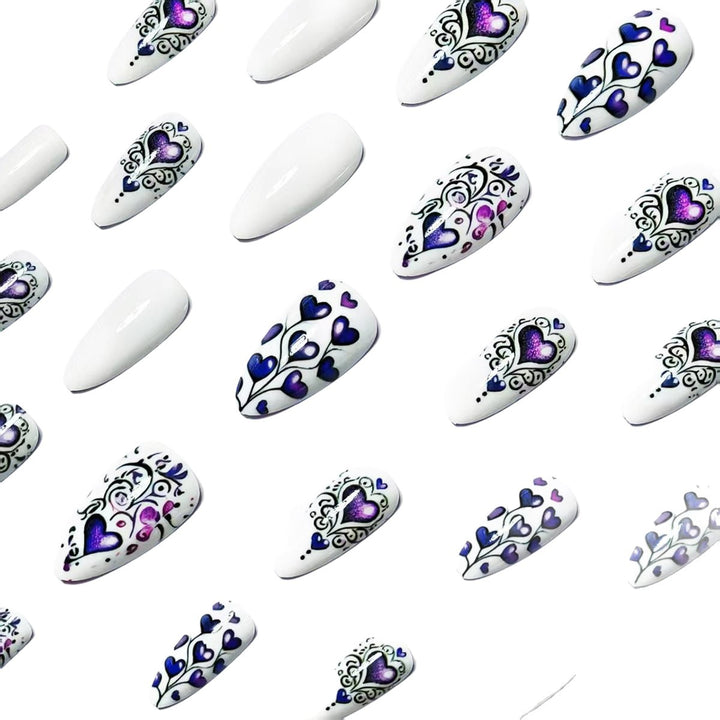 Artificial nails with romantic heart design Stornfield