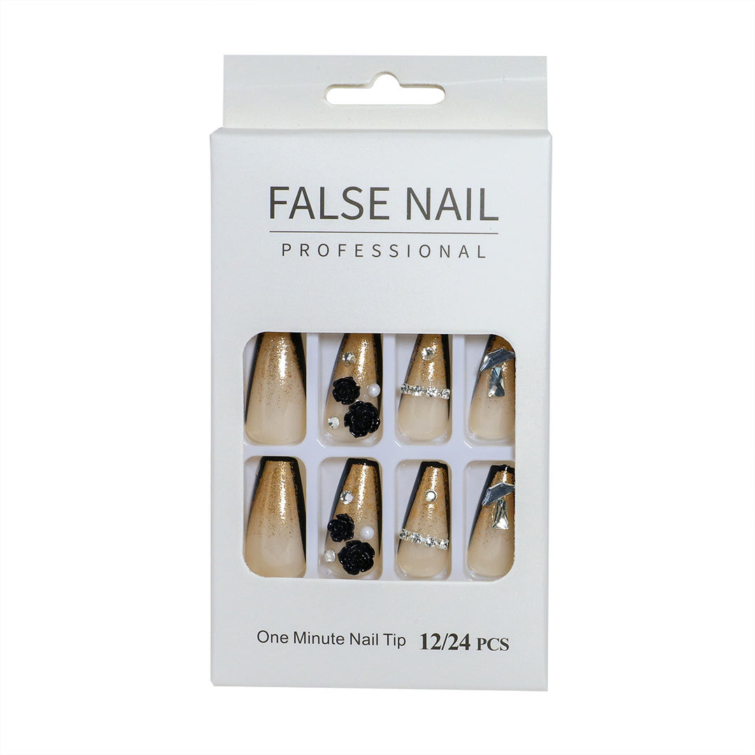 Decorative Press-On Nail Set with 3D Accents Stornfield