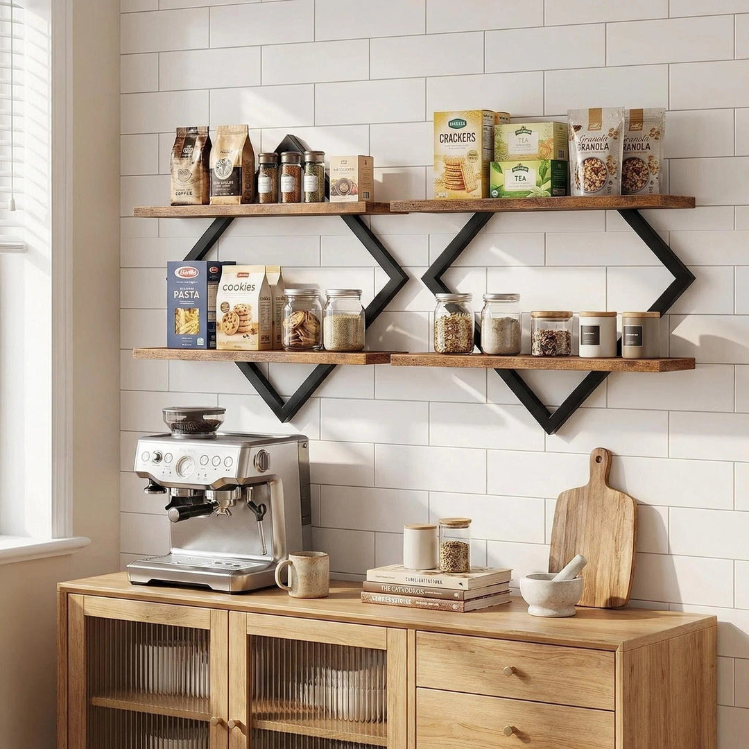 Wall shelf with modern zigzag design Stornfield
