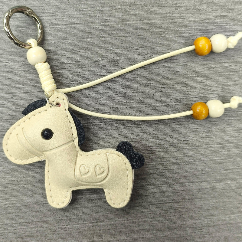Playful Horse Shaped Leather Keychain Stornfield