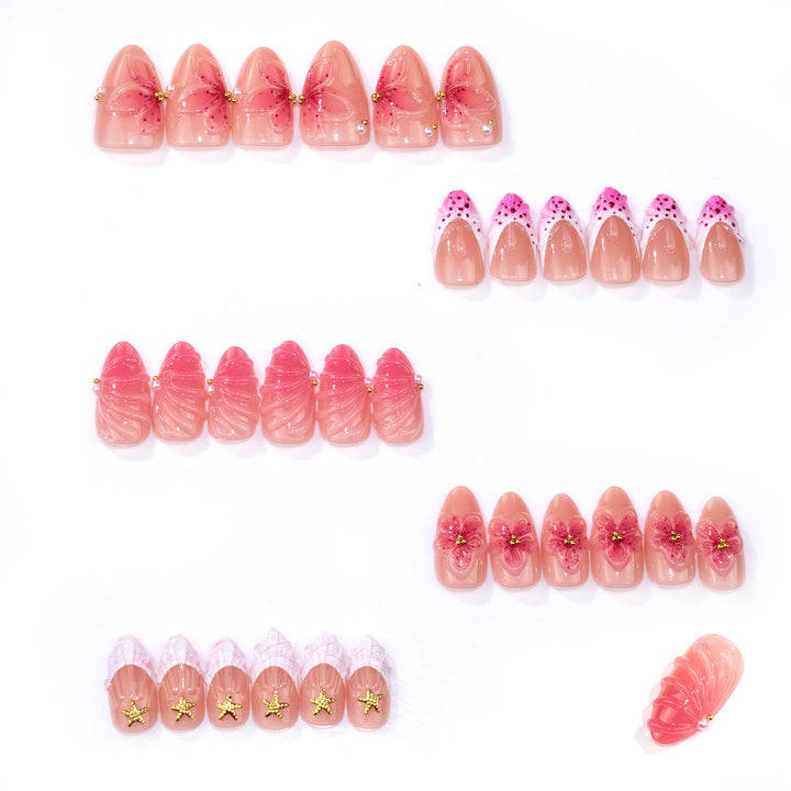 Artistic Floral-Designed Press-On Nail Art Stornfield