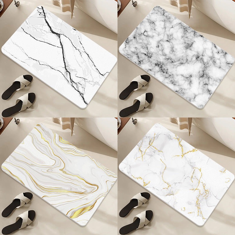 Marble-Inspired Decorative Area Mat