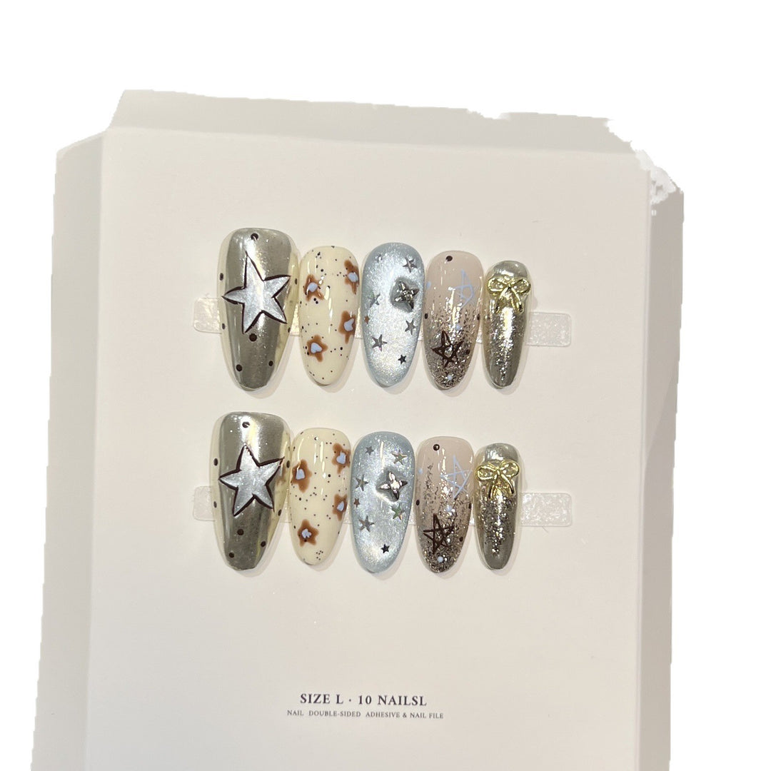 Artistic Stiletto Press-On Nail Set with Unique Aesthetic Designs Stornfield
