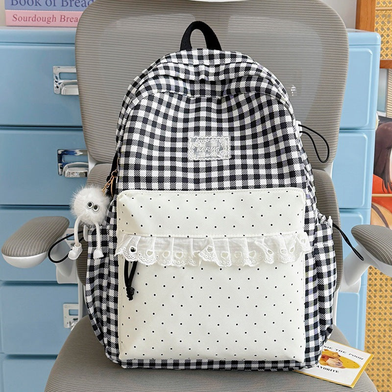 Cute Checkered Pattern Backpack Stornfield