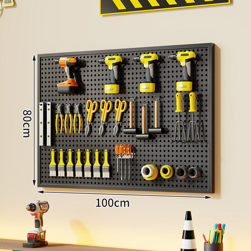 Large Rectangle Wall-Mounted Perforated Metal Pegboard Tool Storage Panel