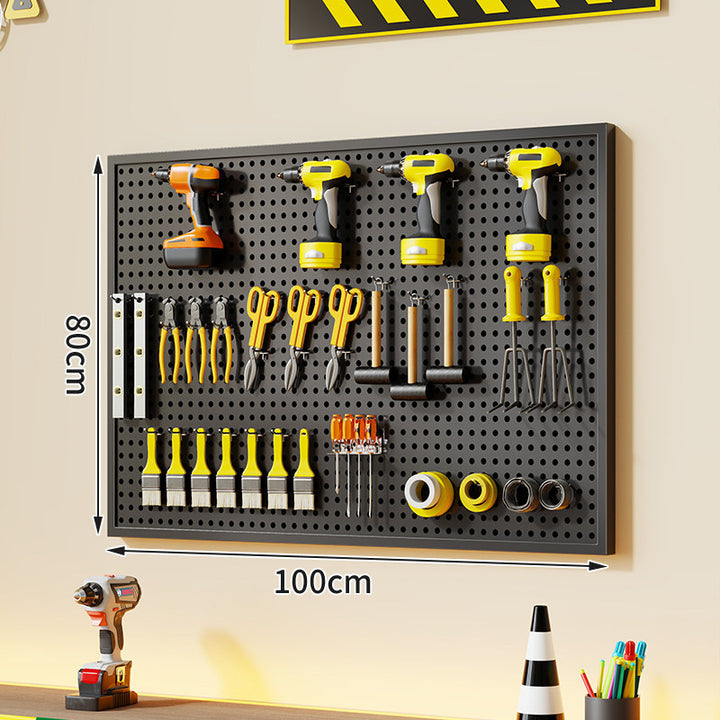 Large Rectangle Wall-Mounted Perforated Metal Pegboard Tool Storage Panel