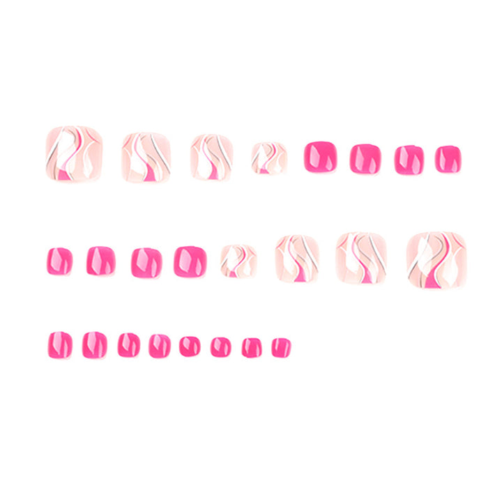 Artful toenail design with creative wave accents Stornfield