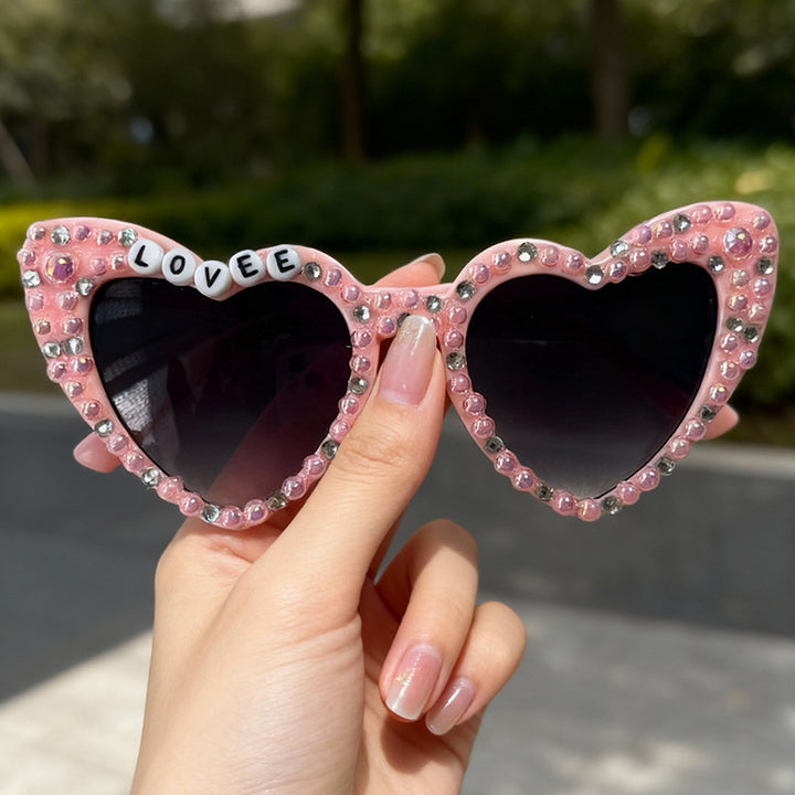Heart-Frame Rhinestone Sunglasses Stornfield