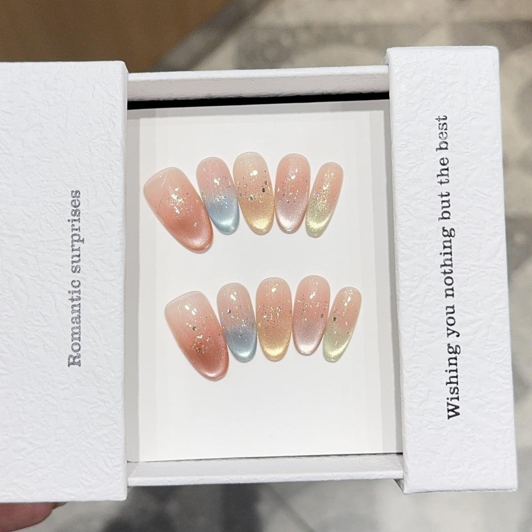 Elegant artificial nail tips with ombre effect Stornfield