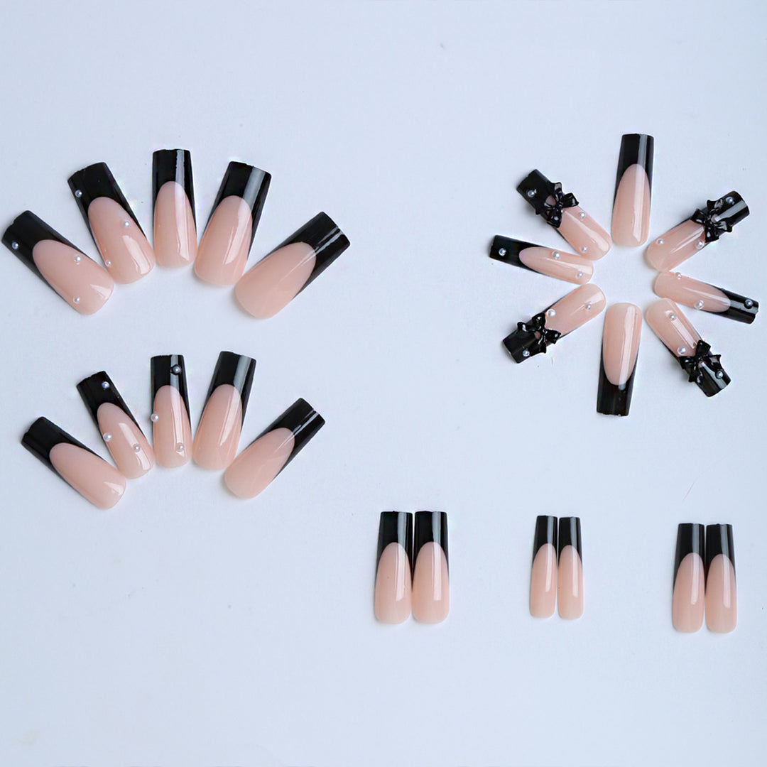 Artificial nails with 3D bow decoration Stornfield