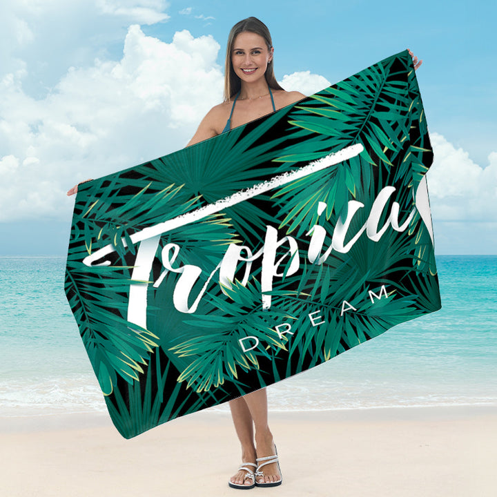 Large beach towel with tropical palm pattern Stornfield