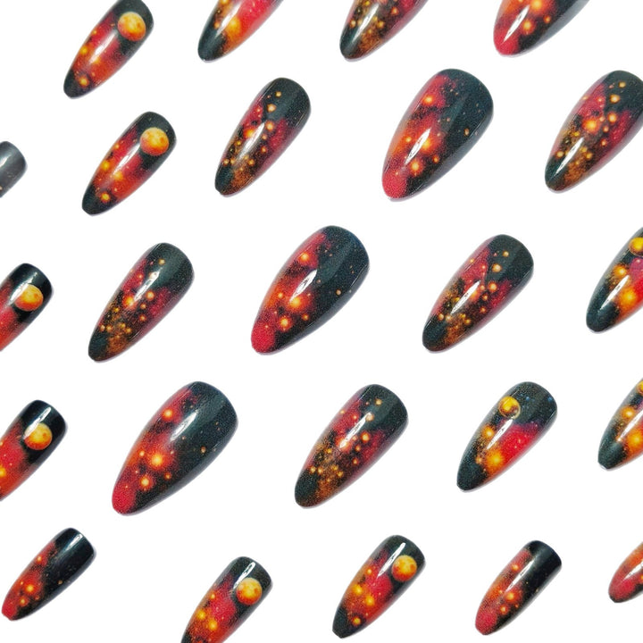 Galactic art nails with 3D planet motif Stornfield