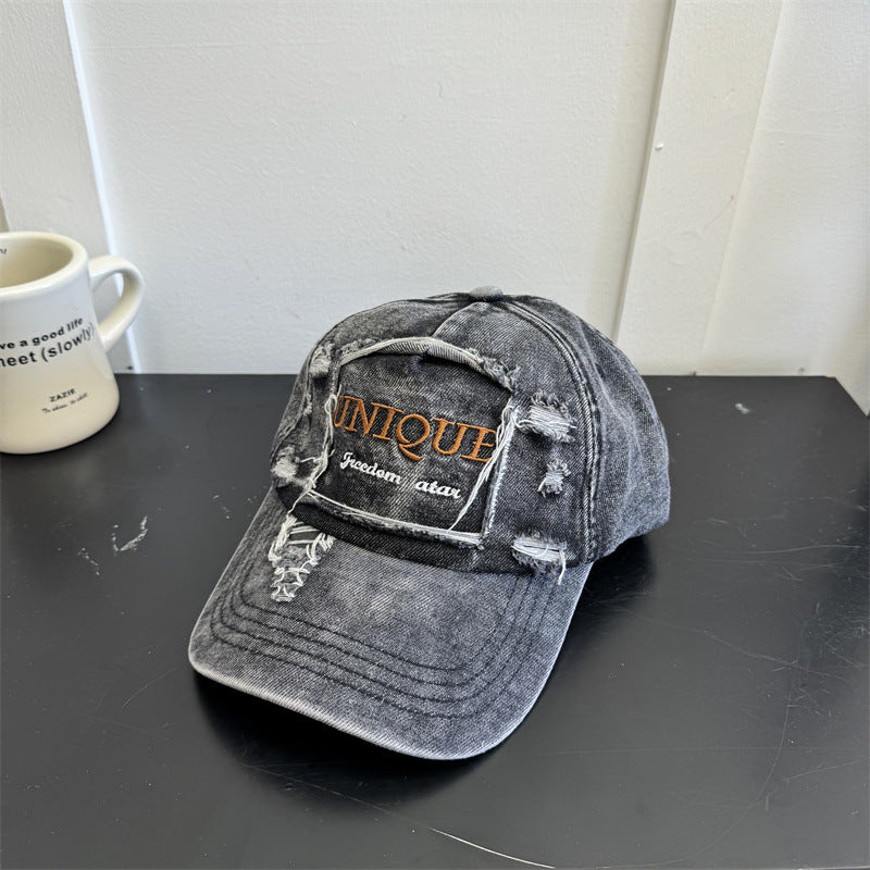 Men's Distressed Denim Graphic Cap Stornfield