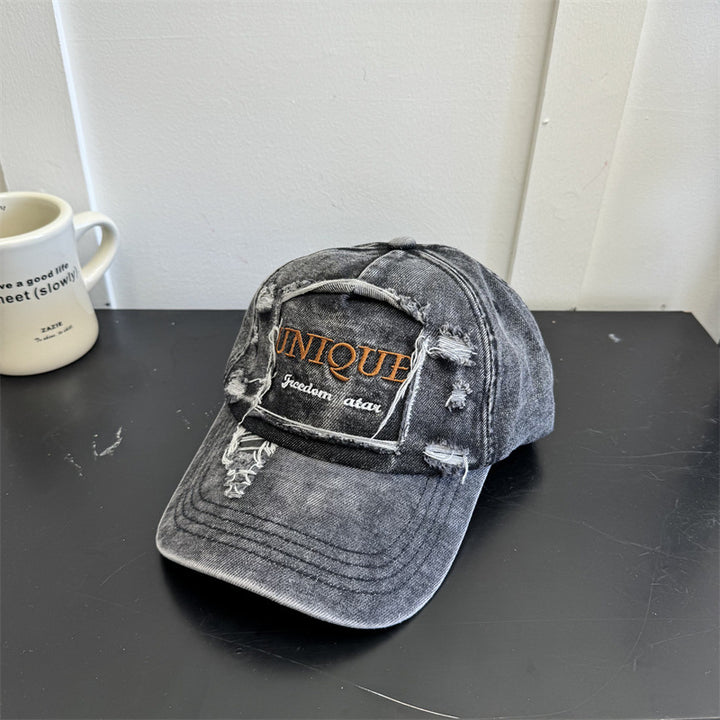 Men's Distressed Denim Graphic Cap Stornfield