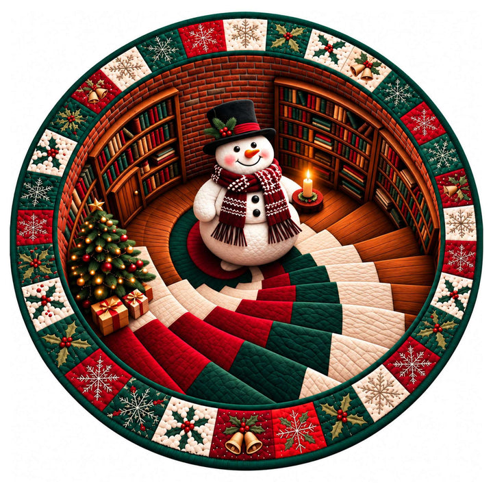 Festive Santa Claus Themed Round Mat for Home