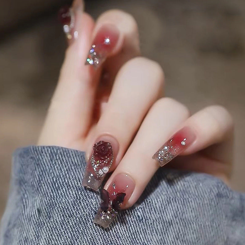 Glamorous Floral Acrylic Nail Art Extensions Stornfield