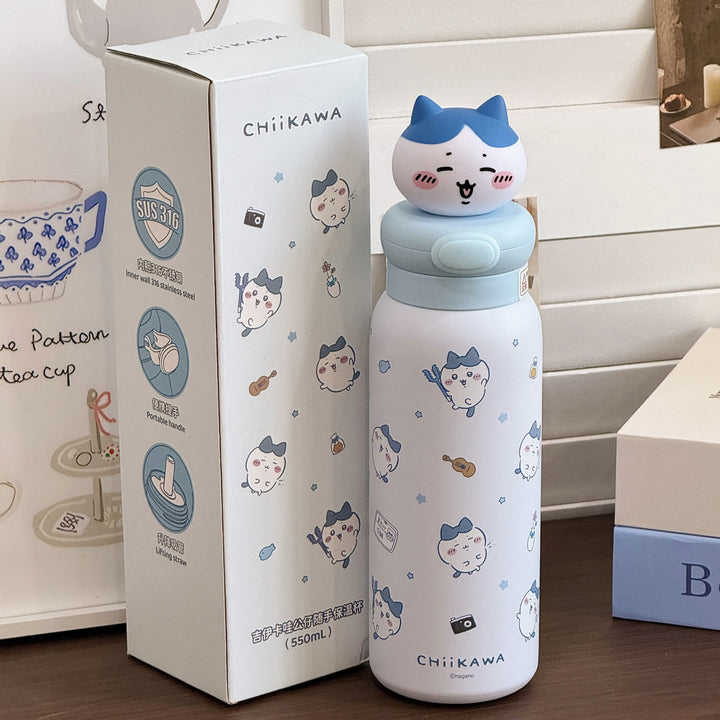 Women Stainless Steel Water Bottle with Interactive Animal Head Design Stornfield