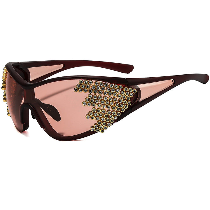 Ladies sporty sunglasses with sparkling decor Stornfield